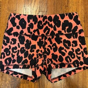 FLEO Coral Leopard Shorts (High Rise Original) Size S
